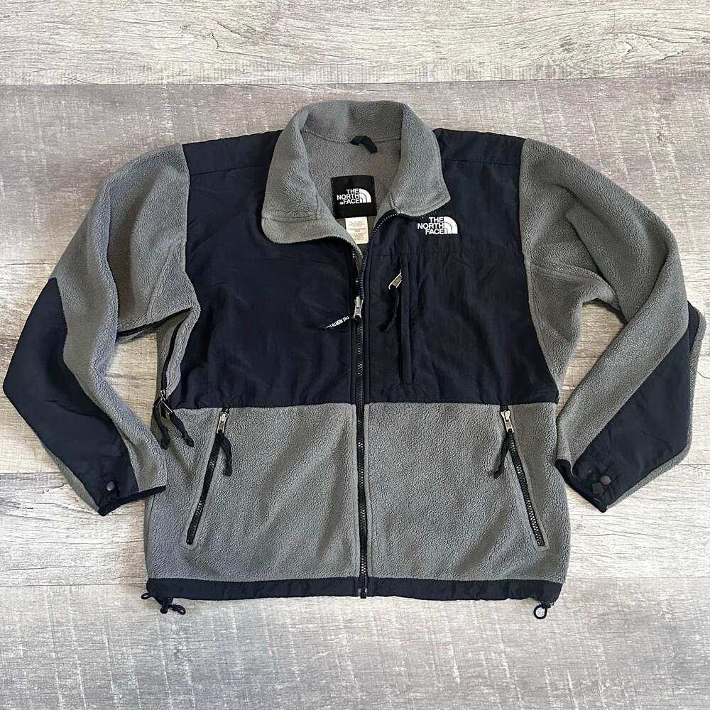 The North Face Denali Retro Fleece Jacket Womens M Gray Black Full Zip Gorpcore